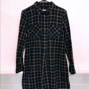 Plaid Tunic Button-down